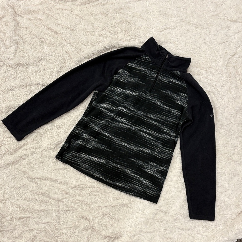 Columbia Girls Youth Large (14/16) Cozy 1/4 Zip Pullover jacket Black Gray